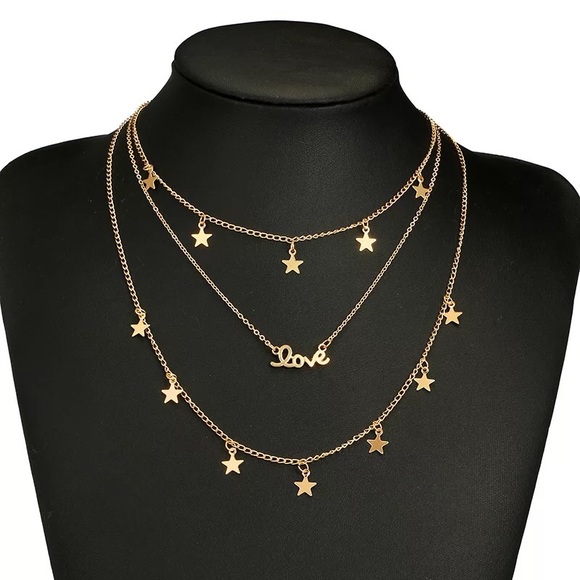 ‼️3/$30 LOVE Boho Multilayer Star Gold Necklace - Picture 5 of 6